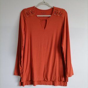 Chico's Coral Women's Tunic Shirt Size 1 ,M